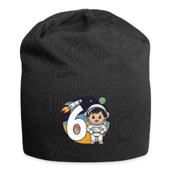 6th Birthday Astronaut Space Adventure for Boys - Jersey-Beanie - Schwarz - Vorne
