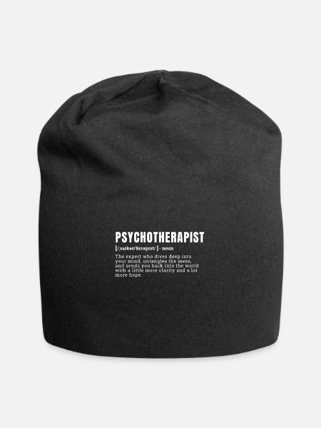 Psychothérapeute drôle Définition Profession - Bonnet en jersey - noir
