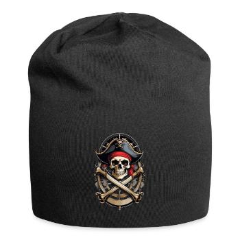 Pirate Flags Skull Jolly Roger Pirate Costume - Jersey Beanie - black - Front