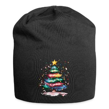 Christmas Tree Festive Holiday Design With Colorful - Jersey Beanie - black - Front