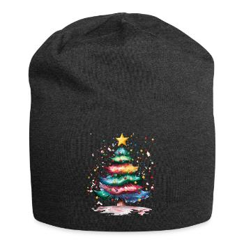 arbre de Noël conception de vacances festives avec coloré - Bonnet en jersey - charbon - Devant
