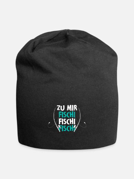 Angler Outfit ZU MIR FISCHI FISCHI FISCHI Lustiges - Jersey-Beanie - Schwarz