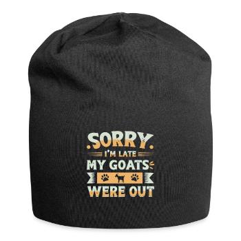 Chèvre disant des chèvres drôles - Bonnet en jersey - noir - Devant
