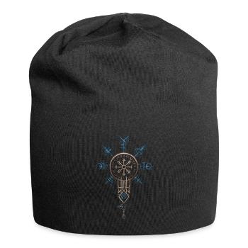 Marteau de Thor – Runes et symbolisme viking - Bonnet en jersey - noir - Devant