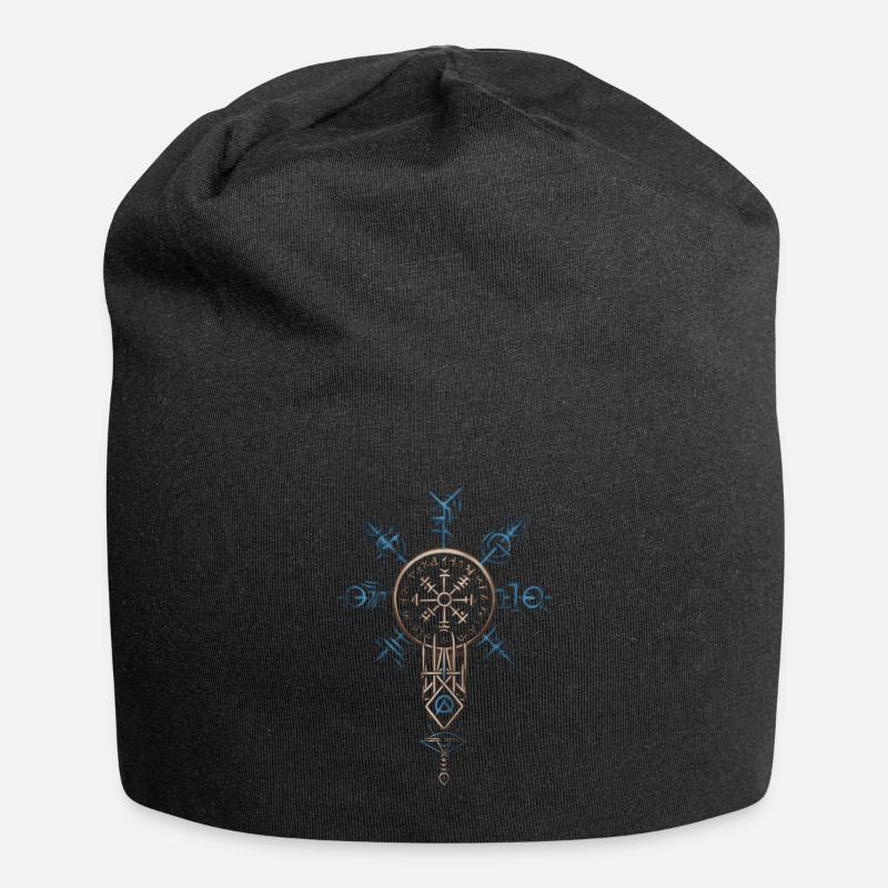 Thorshammer – Runen & Wikinger-Symbolik - Jersey-Beanie - Schwarz