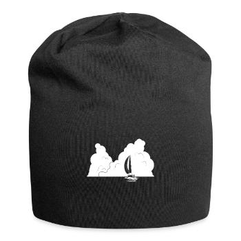 Segeln Auf Ruhiger See Mit Wolken - Jersey-Beanie - Schwarz - Vorne
