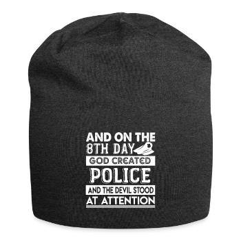 Police God Created Police - Jersey Beanie - charcoal grey - Front