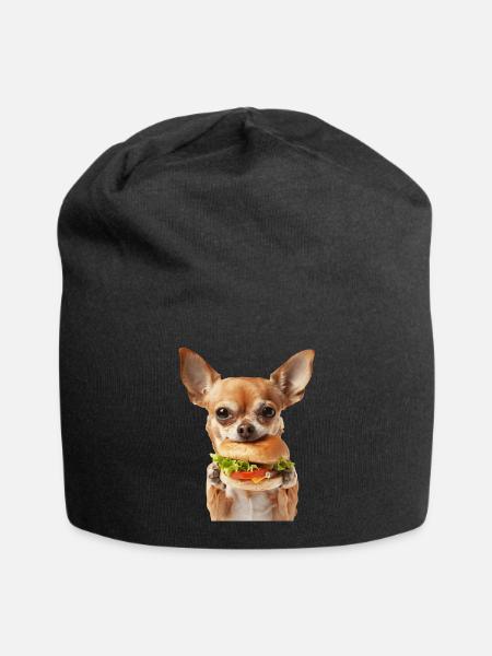 Chihuahua - Jersey-Beanie - Schwarz