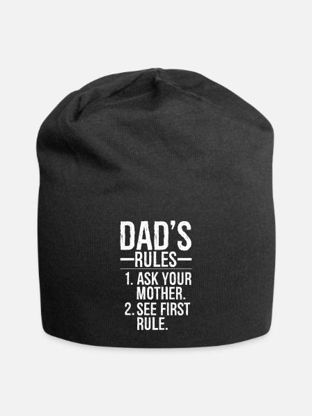 Papas Regeln frag deine Mutter - Jersey-Beanie - Schwarz