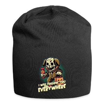 Halloween squelette chien collection de bonbons - Bonnet en jersey - noir - Devant
