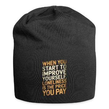 Wenn du anfängst, dich zu verbessern / Motivierend - Jersey-Beanie - Schwarz - Vorne