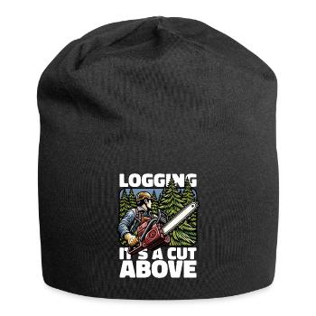 Logging It's A Cut Above Lumber Worker Logger - Jersey Beanie - black - Front