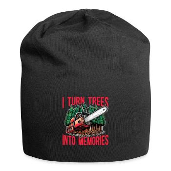 Logging I Turn Trees Into Memories Lumber Worker - Jersey-Beanie - Schwarz - Vorne