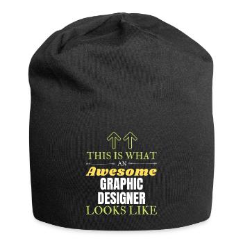 Voici à quoi ressemble un graphiste génial Lik - Bonnet en jersey - noir - Devant