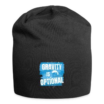 Gravity is optional - Aviator Saying - Jersey Beanie - black - Front