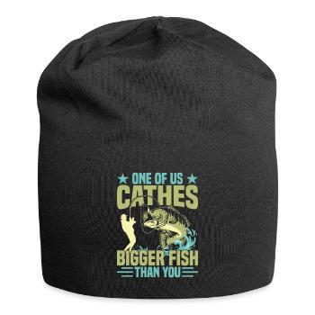 One of us catches bigger - Jersey Beanie - black - Front