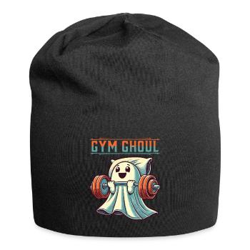 Gym Ghoul Funny Fitness Ghost Illustration - Jersey Beanie - black - Front
