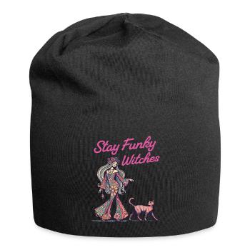 Lustiger Hexen Spruch Katzenliebhaber Hexe - Jersey-Beanie - Schwarz - Vorne