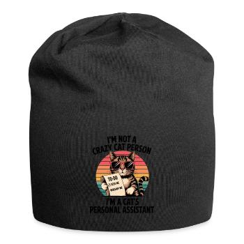 Witziger Katzen Spruch - Jersey-Beanie - Schwarz - Vorne