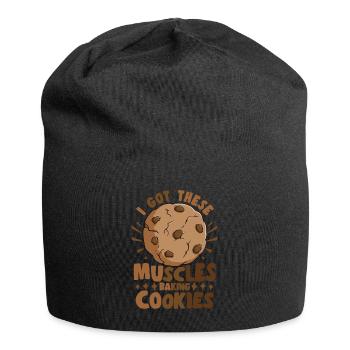 Pastry Lover I Got These Muscles Baking Cookies - Jersey-Beanie - Schwarz - Vorne