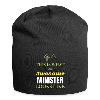 This is What an Awesome Minister Looks Like - Jersey Beanie - black - Front
