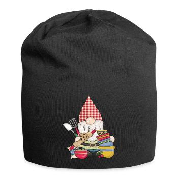 Bäcker Bäckerin Hobbybäcker Backen Wichtel Gnom - Jersey-Beanie - Schwarz - Vorne
