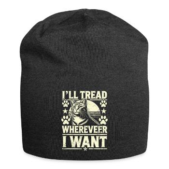 J’irai où je veux amoureux des chats Art félin - Bonnet en jersey - charbon - Devant