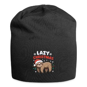 Entspannter Faultier Weihnachten Stimmung - Jersey-Beanie - Schwarz - Vorne