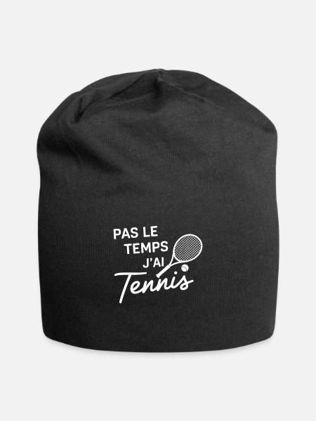 Keine Zeit, ich habe Tennis-Humor, Tennismann - Jersey-Beanie - Schwarz