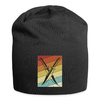Retro Metzgermesser Sammlerstück Restaurierungsmesser - Jersey-Beanie - Schwarz - Vorne