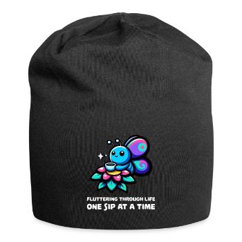 Fluttering Through Life Coffee Butterfly - Jersey Beanie - black - Front