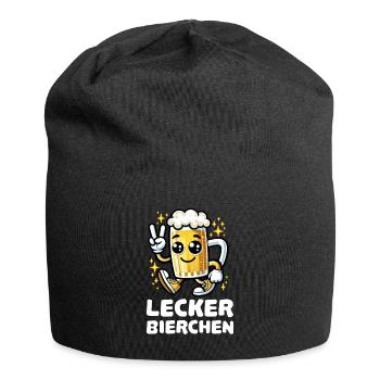 Lecker Bierchen Cartoon - Jersey-Beanie - Schwarz - Vorne
