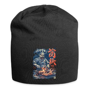 Hibachi Teppanyaki Bbq Japanese Cuisine - Jersey Beanie - black - Front