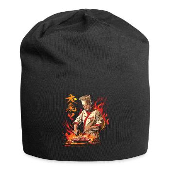 Hibachi Teppanyaki Bbq Japanese Cuisine - Jersey Beanie - black - Front