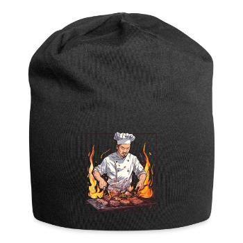 Hibachi Teppanyaki Bbq Japanese Cuisine - Jersey Beanie - black - Front