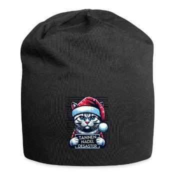 Santa Claus Funny Cats Christmas - Jersey Beanie - black - Front
