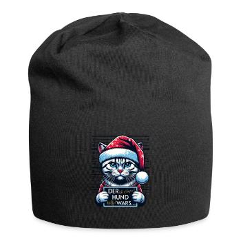 Santa Claus Funny Cats Christmas - Jersey Beanie - black - Front