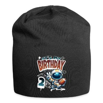 Astronaut 2nd Birthday Football - Jersey Beanie - black - Front