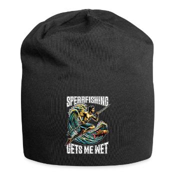 Spearfishing Gets Me Wet Fisherman Spearfisher - Jersey-Beanie - Schwarz - Vorne