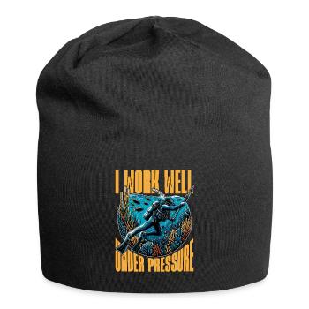 Spearfishing I Work Well Under Pressure Snorkeling - Jersey Beanie - black - Front
