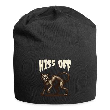 sifflement de chat effrayant illustration - Bonnet en jersey - noir - Devant