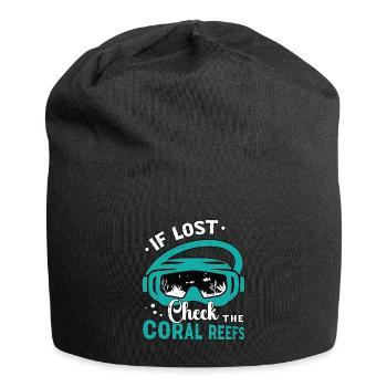Snorkeling If Lost Check The Coral Reefs Swimmer - Jersey Beanie - black - Front