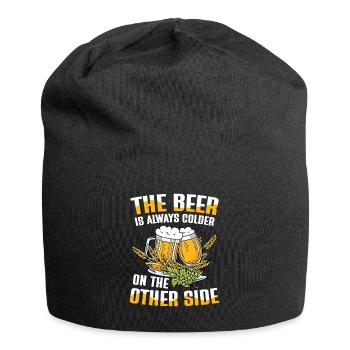 The beer is always colder on the other side - Jersey-Beanie - Schwarz - Vorne