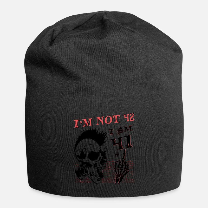 Ich bin 41 plus Mittelfinger - 42. Geburtstag - Jersey-Beanie - Schwarz