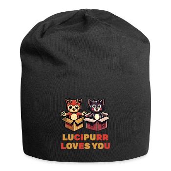 Lucipurr t’aime chats de dessin animé - Bonnet en jersey - noir - Devant