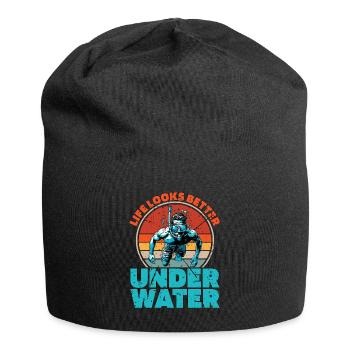 Snorkeling Life Looks Better Swimmer Snorkeler - Jersey Beanie - black - Front
