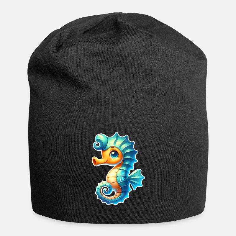 Seepferd Seepferdchen - Jersey-Beanie - Schwarz