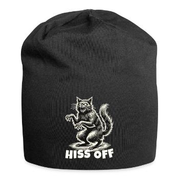 Déclaration effrayante de chat sifflant - Bonnet en jersey - noir - Devant