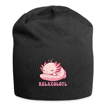 Relaxolotl Axolotl Lève-tard Dormir Se détendre - Bonnet en jersey - noir - Devant