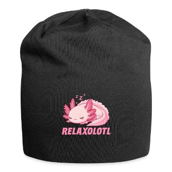 Relaxolotl Axolotl Lève-tard Dormir Se détendre - Bonnet en jersey - noir - Devant